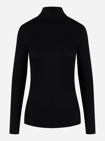 Dolcevita nero in viscosa stretch Dondup vista frontale