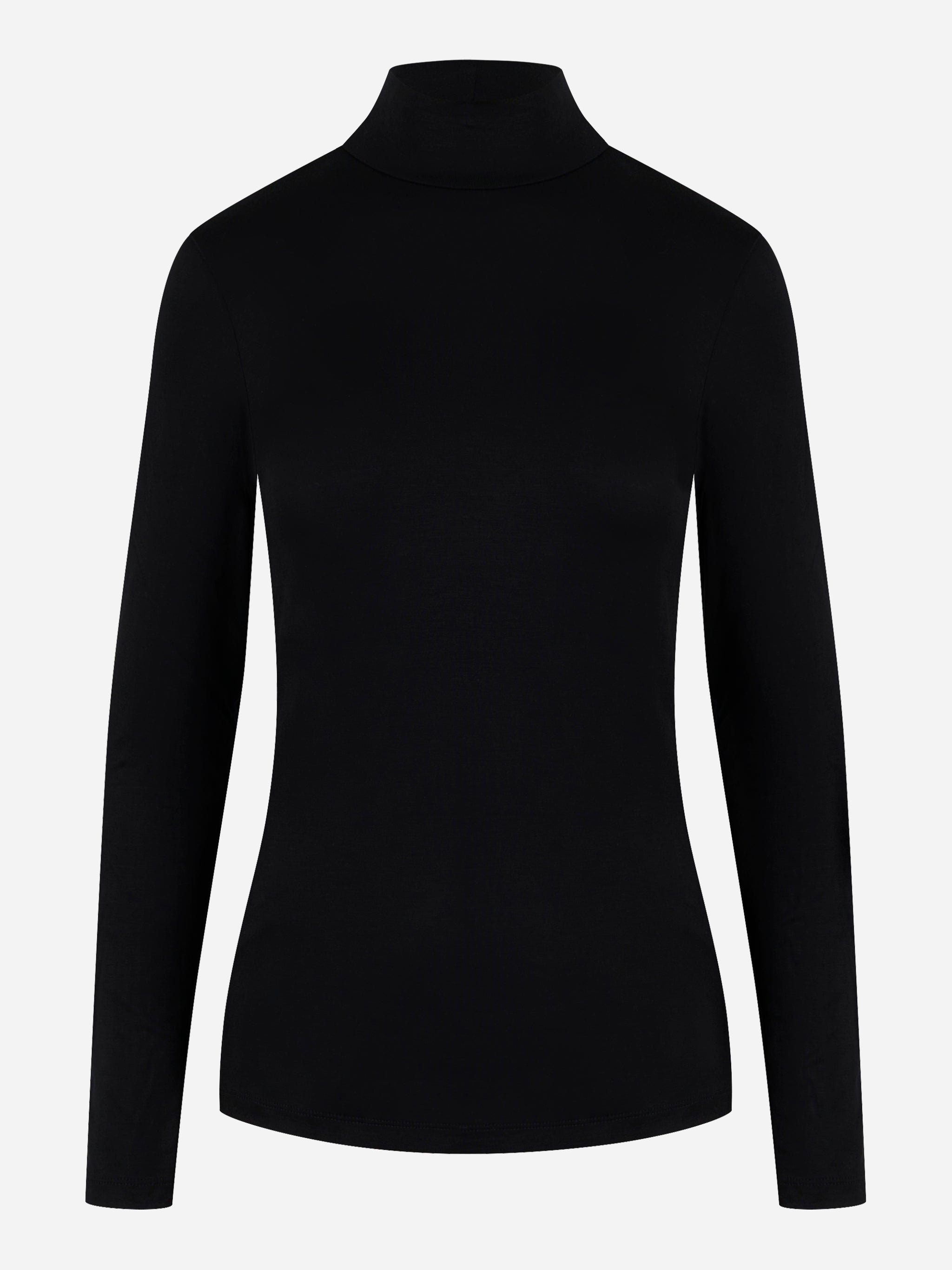 Dolcevita nero in viscosa stretch Dondup vista frontale