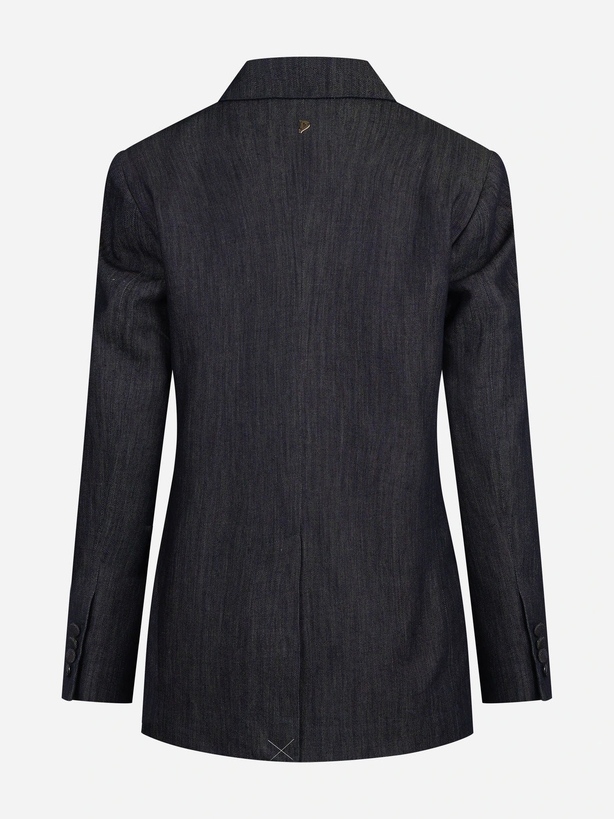 Blazer regular fit in cotone e seta blu - dettaglio del prodotto