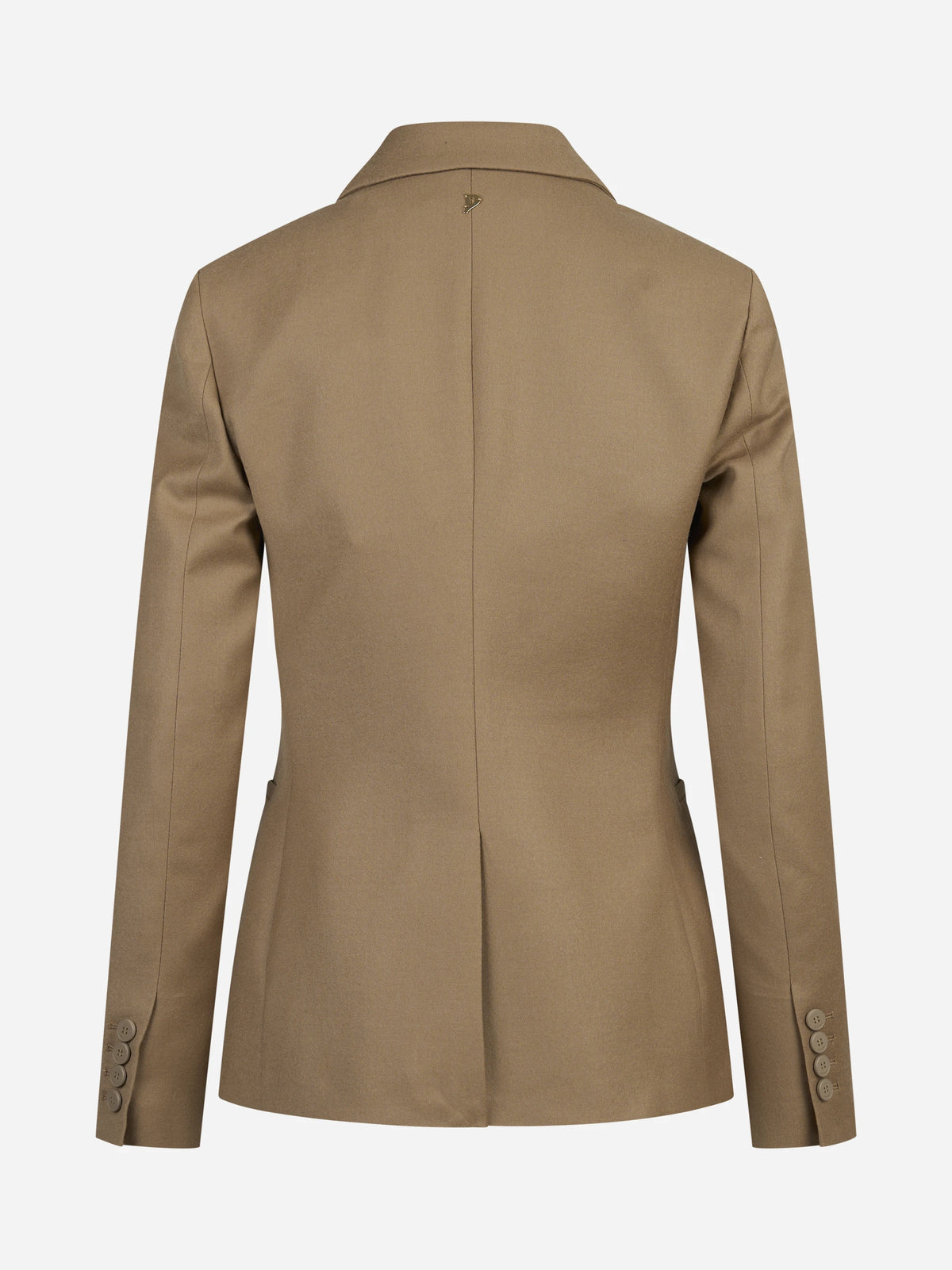 Blazer slim fit in lana stretch cammello - vista posteriore