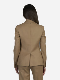 Blazer slim fit in lana stretch cammello - indossato, look alternativo, vista 3