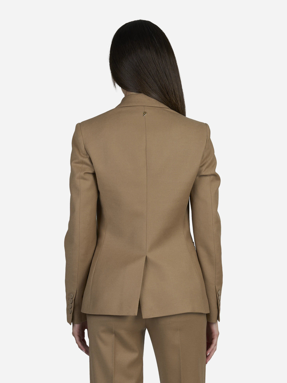 Blazer slim fit in lana stretch cammello - indossato, look alternativo, vista 3