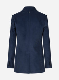 Blazer doppiopetto regular-fit in velluto a coste blu - vista posteriore