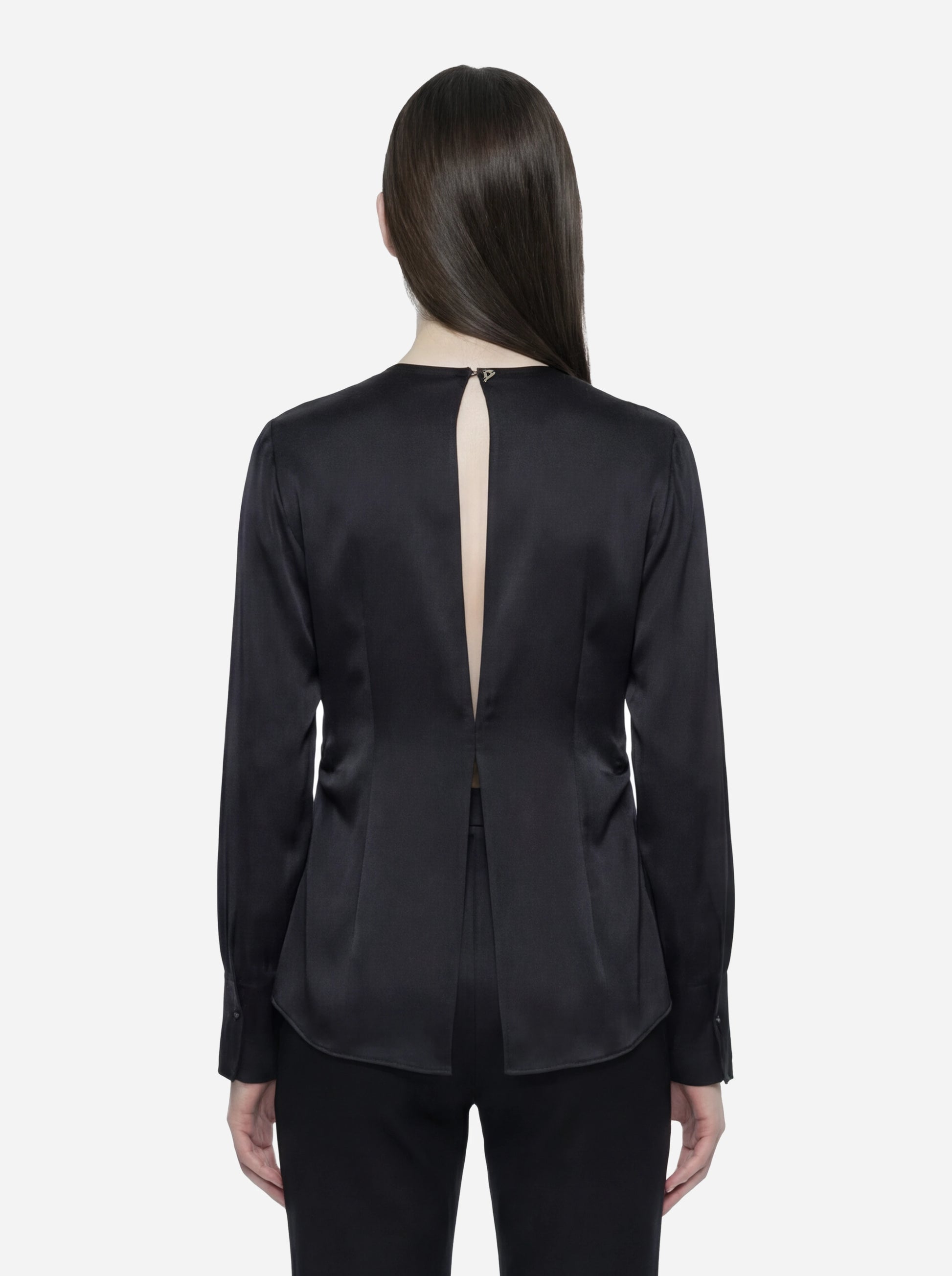 Camicia in misto seta nera
