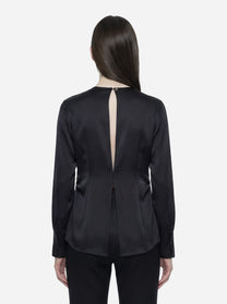 Camicia in misto seta nera