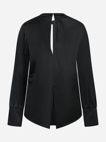 Camicia in misto seta nera