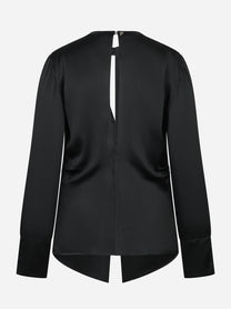 Camicia in misto seta nera