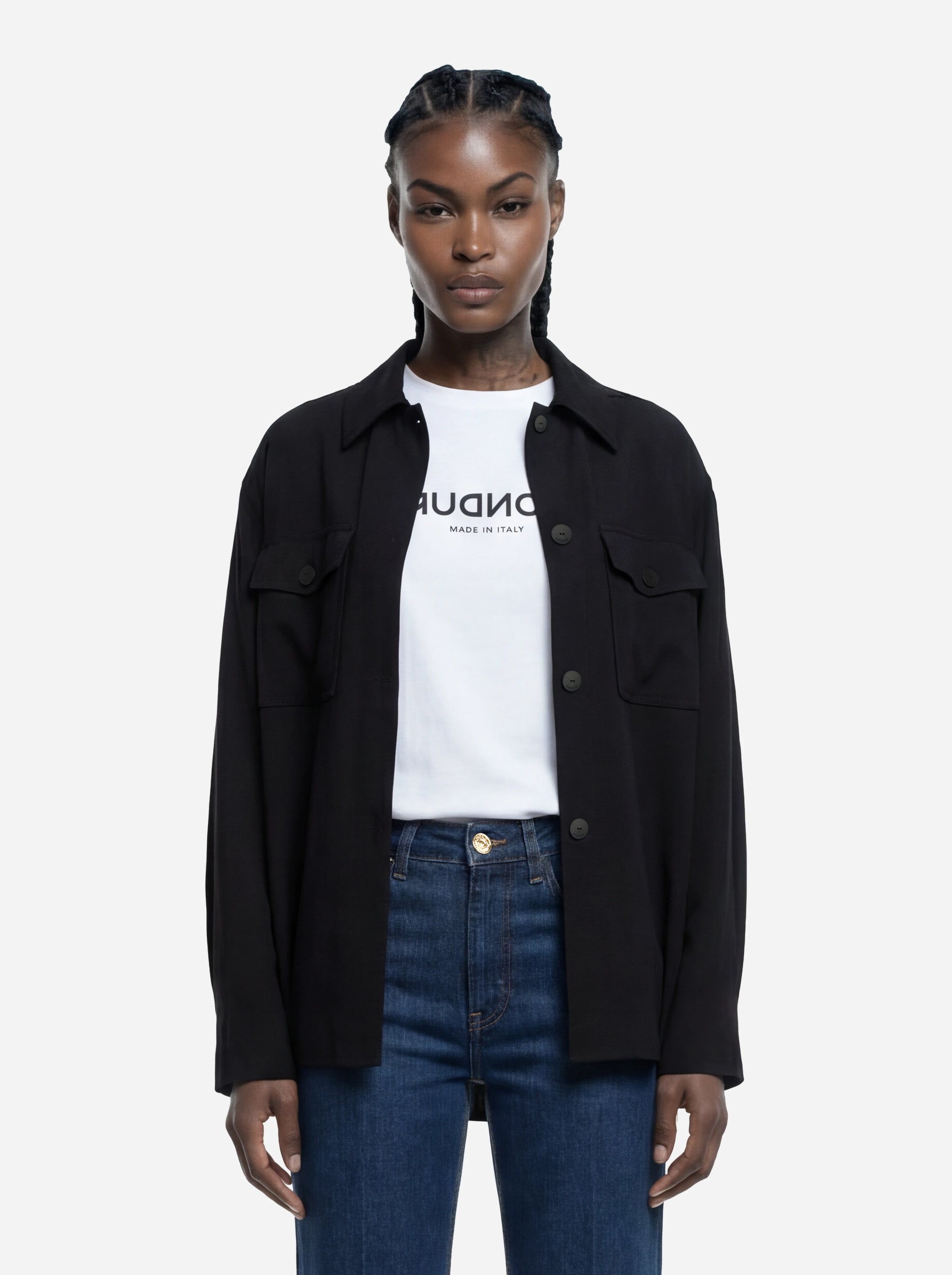 Camicia in viscosa nera