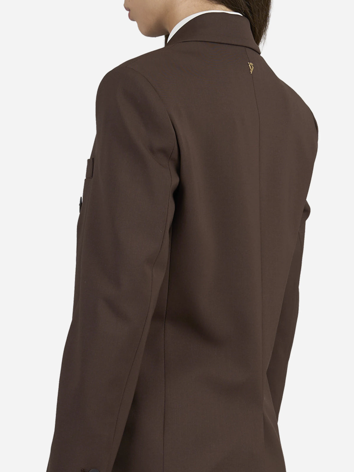 Blazer doppiopetto regular in gabardine di lana - indossato, vista alternativa