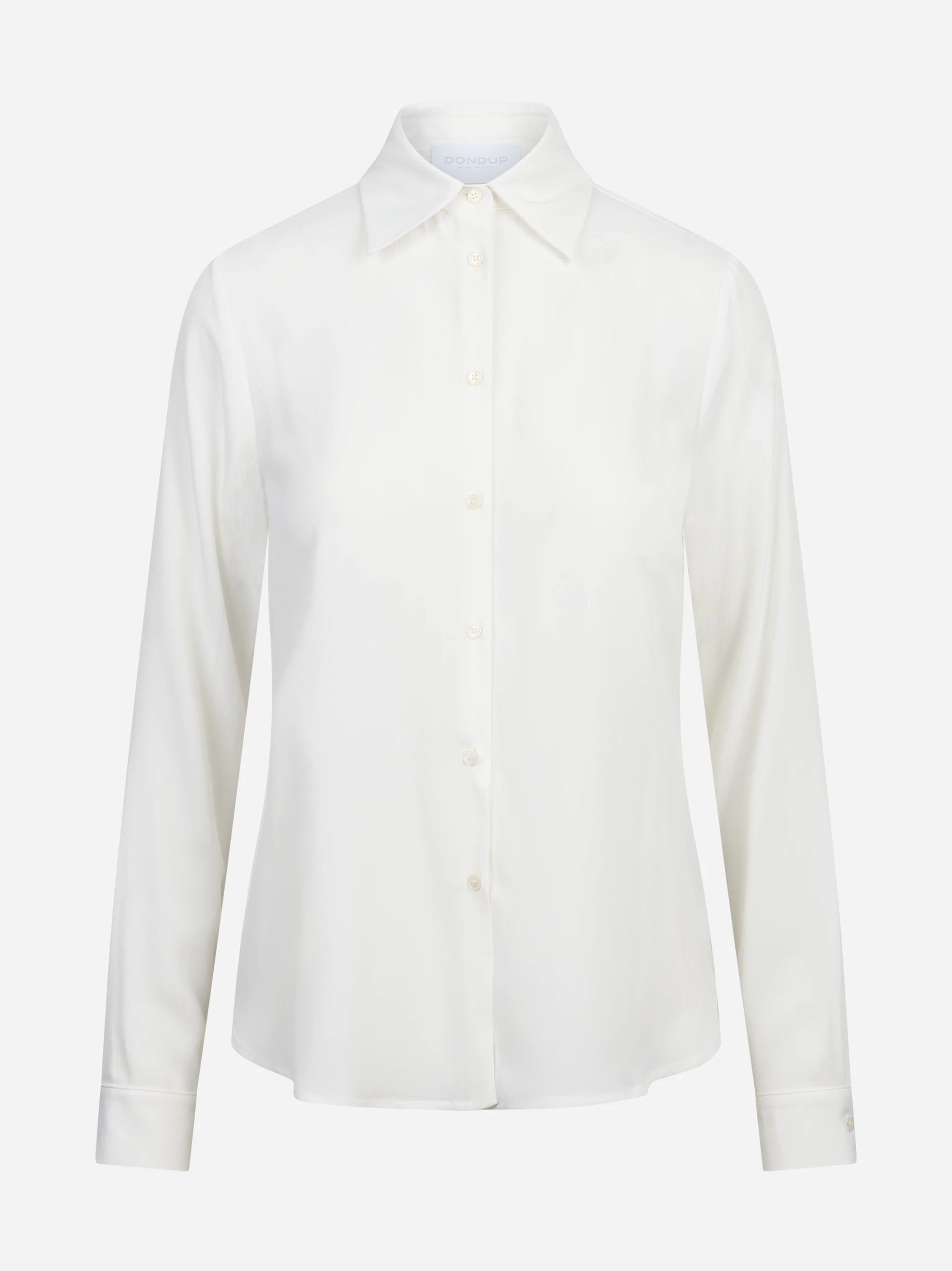 Camicia regular fit in crêpe de Chine misto seta