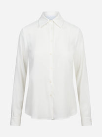 Camicia regular fit in crêpe de Chine misto seta