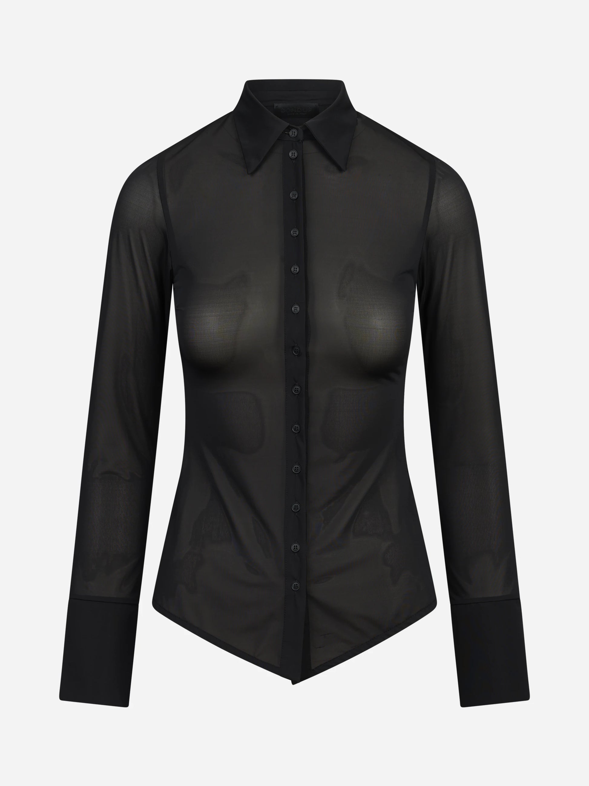 Camicia slim fit in crêpe tulle