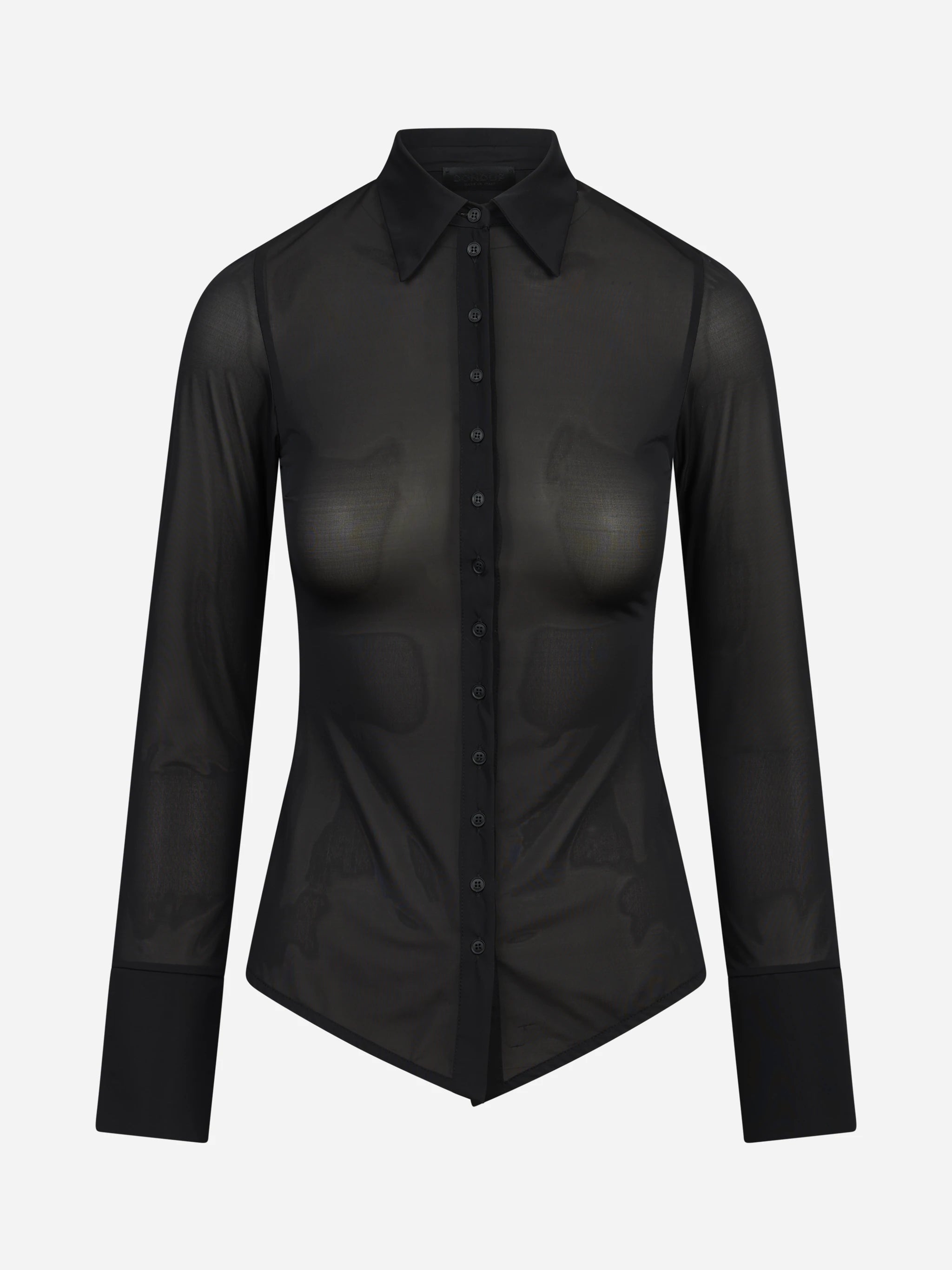 Camicia slim fit in crêpe tulle