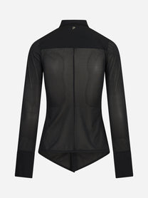 Camicia slim fit in crêpe tulle