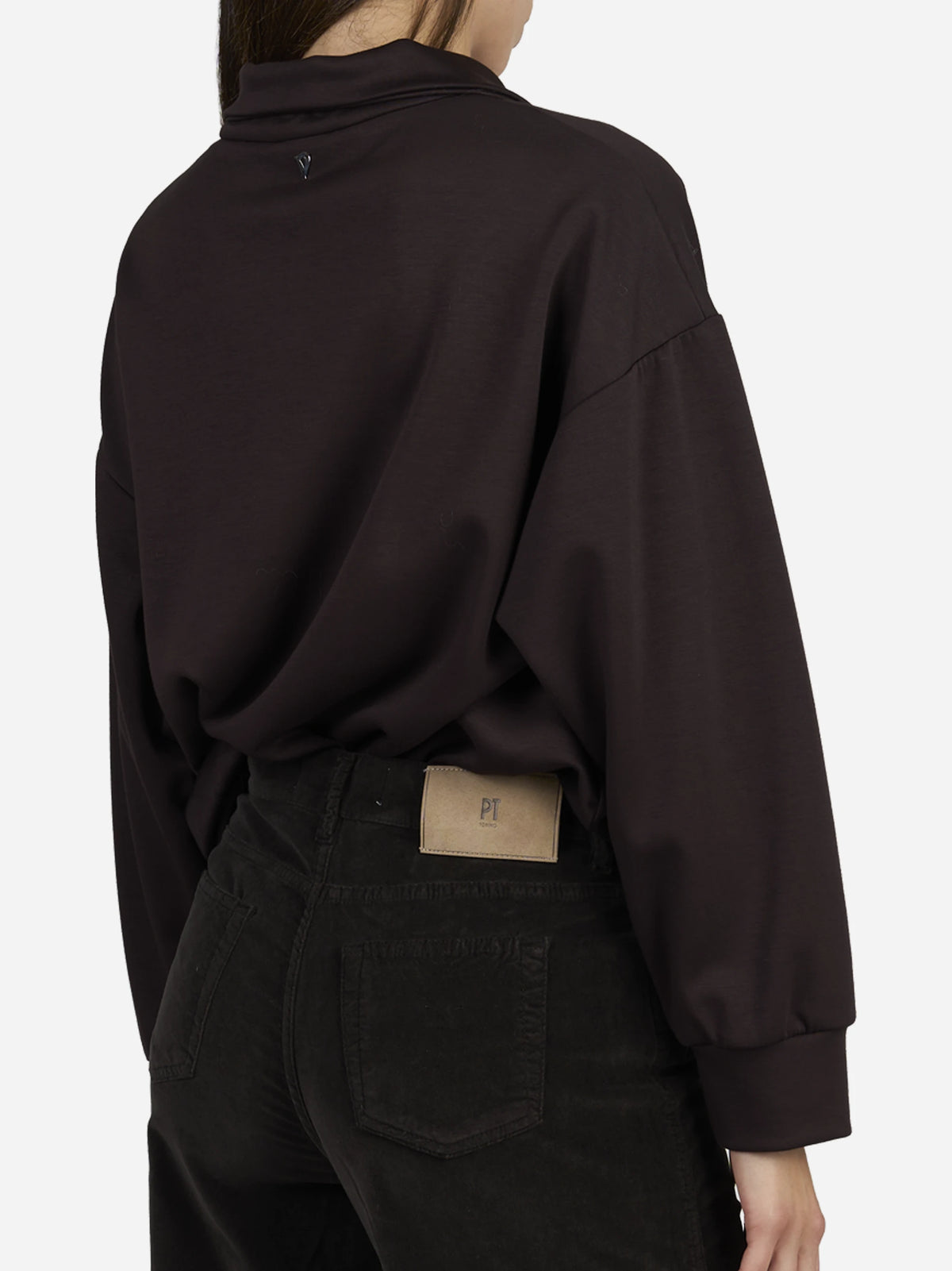 Felpa regular-fit in scuba marrone - indossato, vista alternativa
