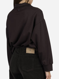 Felpa regular-fit in scuba marrone - indossato, vista alternativa