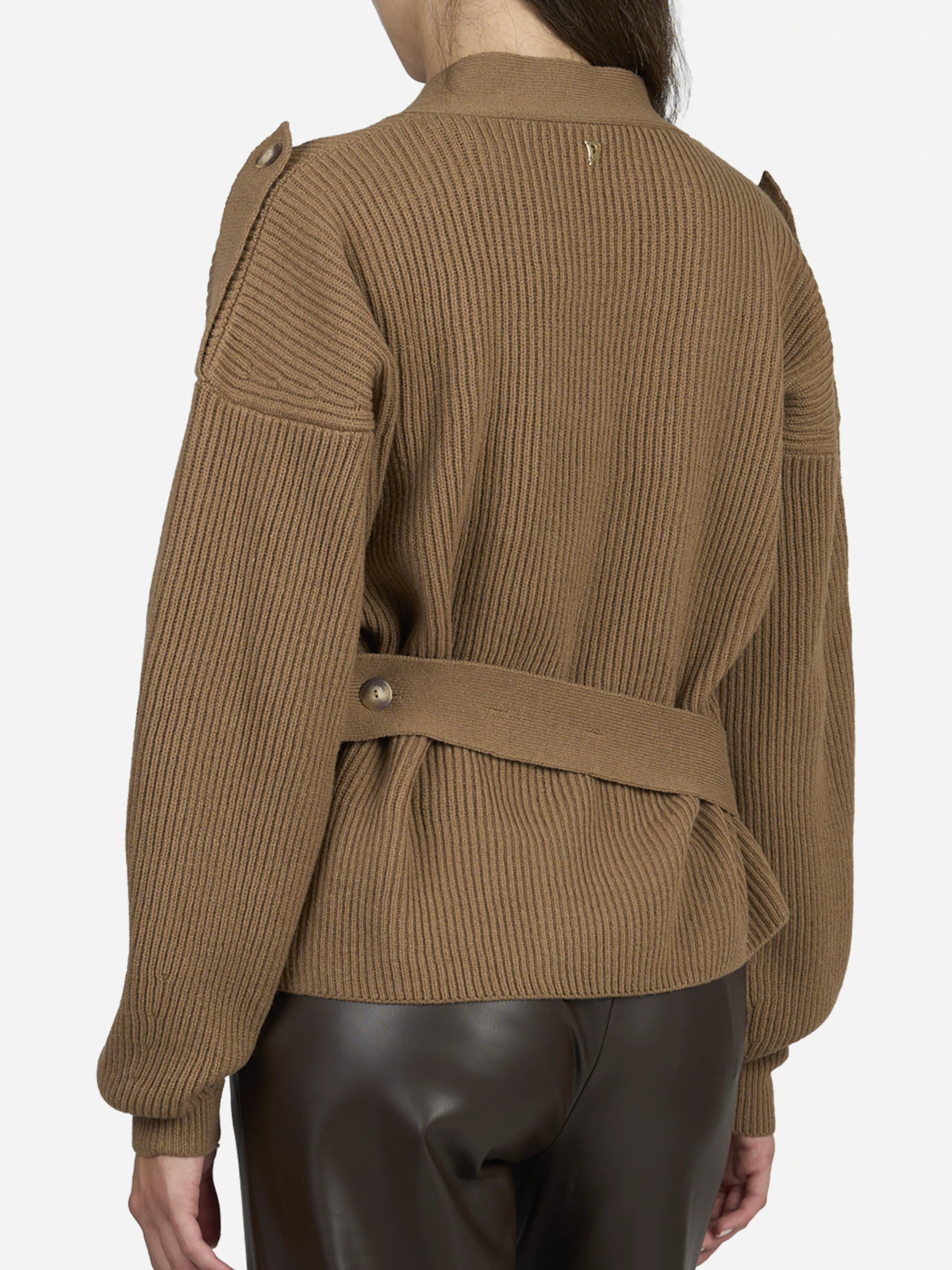 Cardigan pescatore regular-fit marrone - indossato, vista alternativa