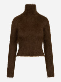 Maglia collo alto slim-fit marrone
