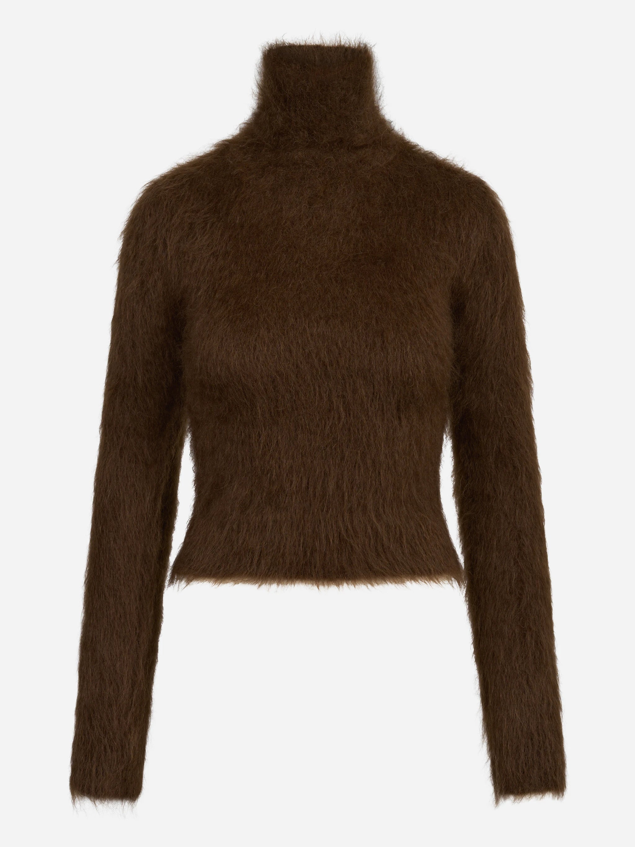 Maglia collo alto slim-fit marrone