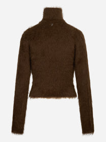 Maglia collo alto slim-fit marrone