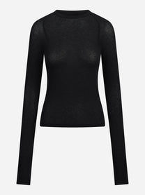 Maglia girocollo slim-fit nera