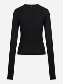 Maglia girocollo slim-fit nera