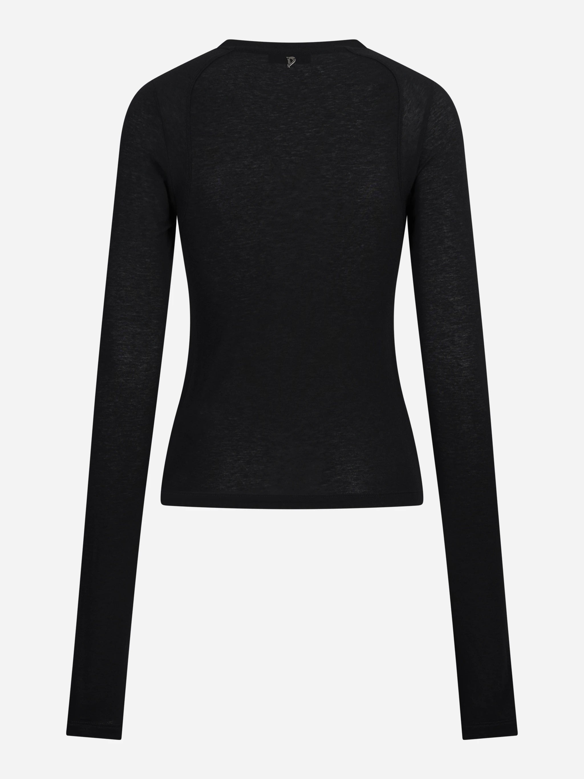 Maglia girocollo slim-fit nera