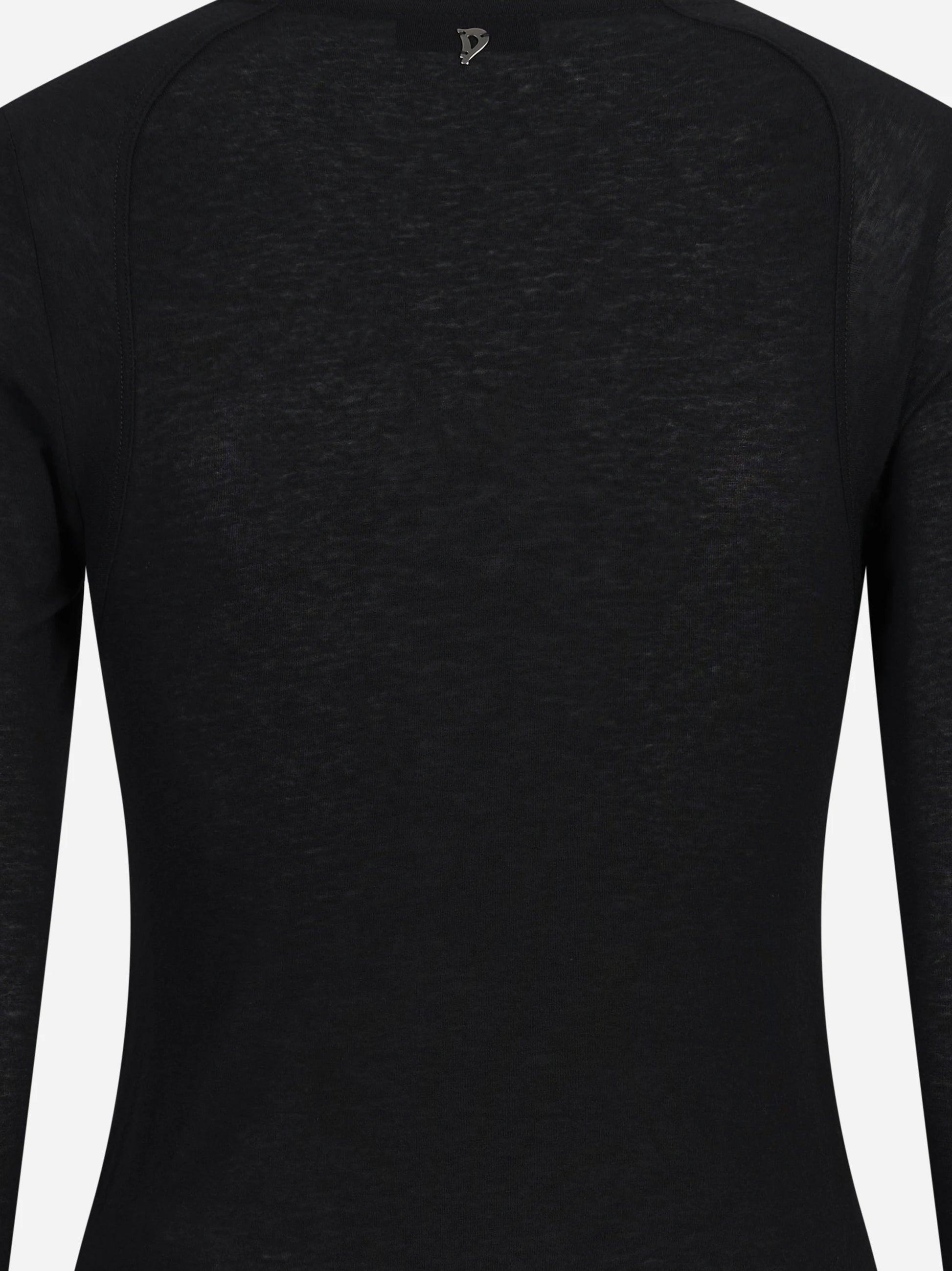 Maglia girocollo slim-fit nera