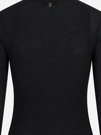 Maglia girocollo slim-fit nera