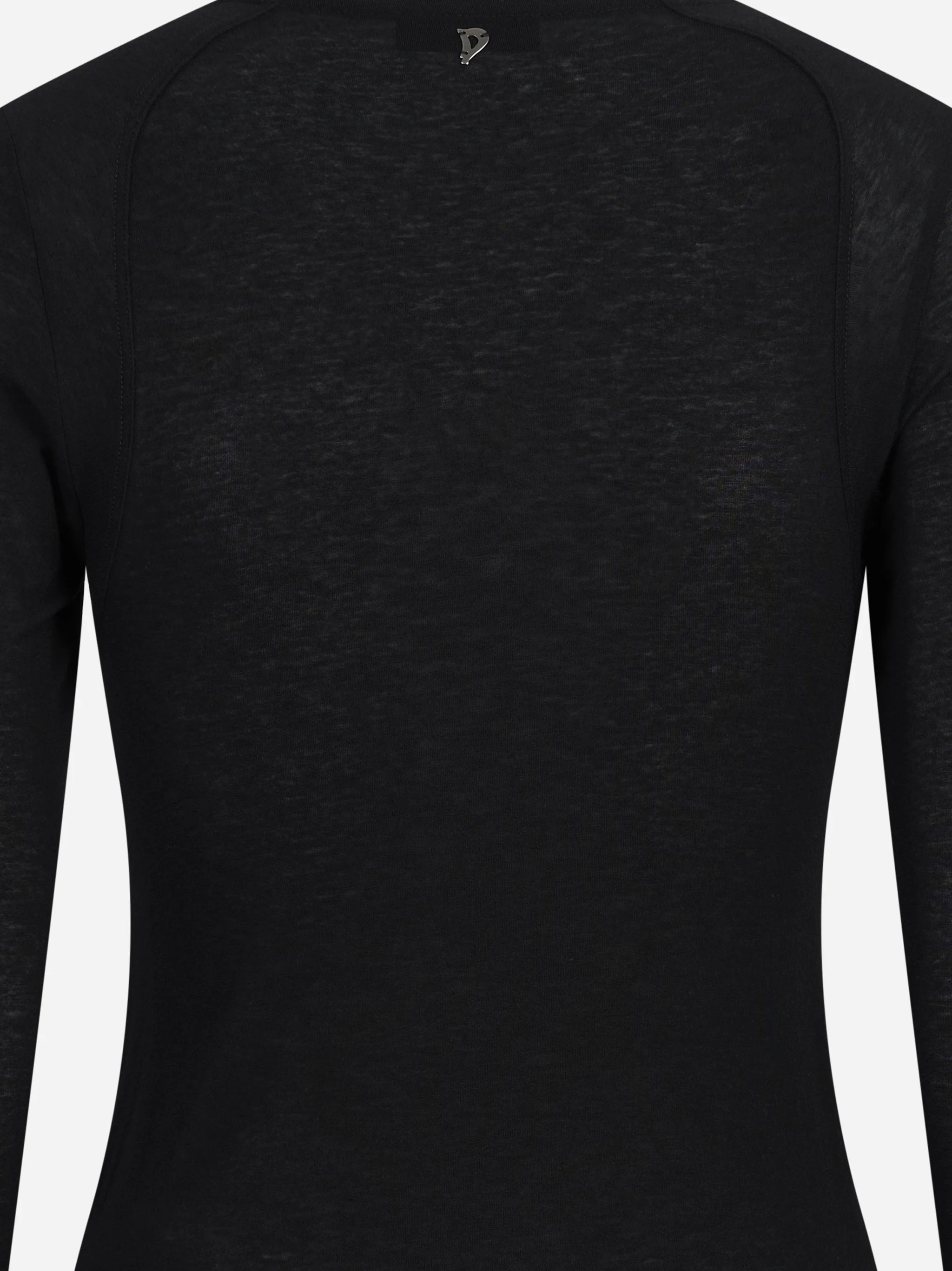 Maglia girocollo slim-fit nera