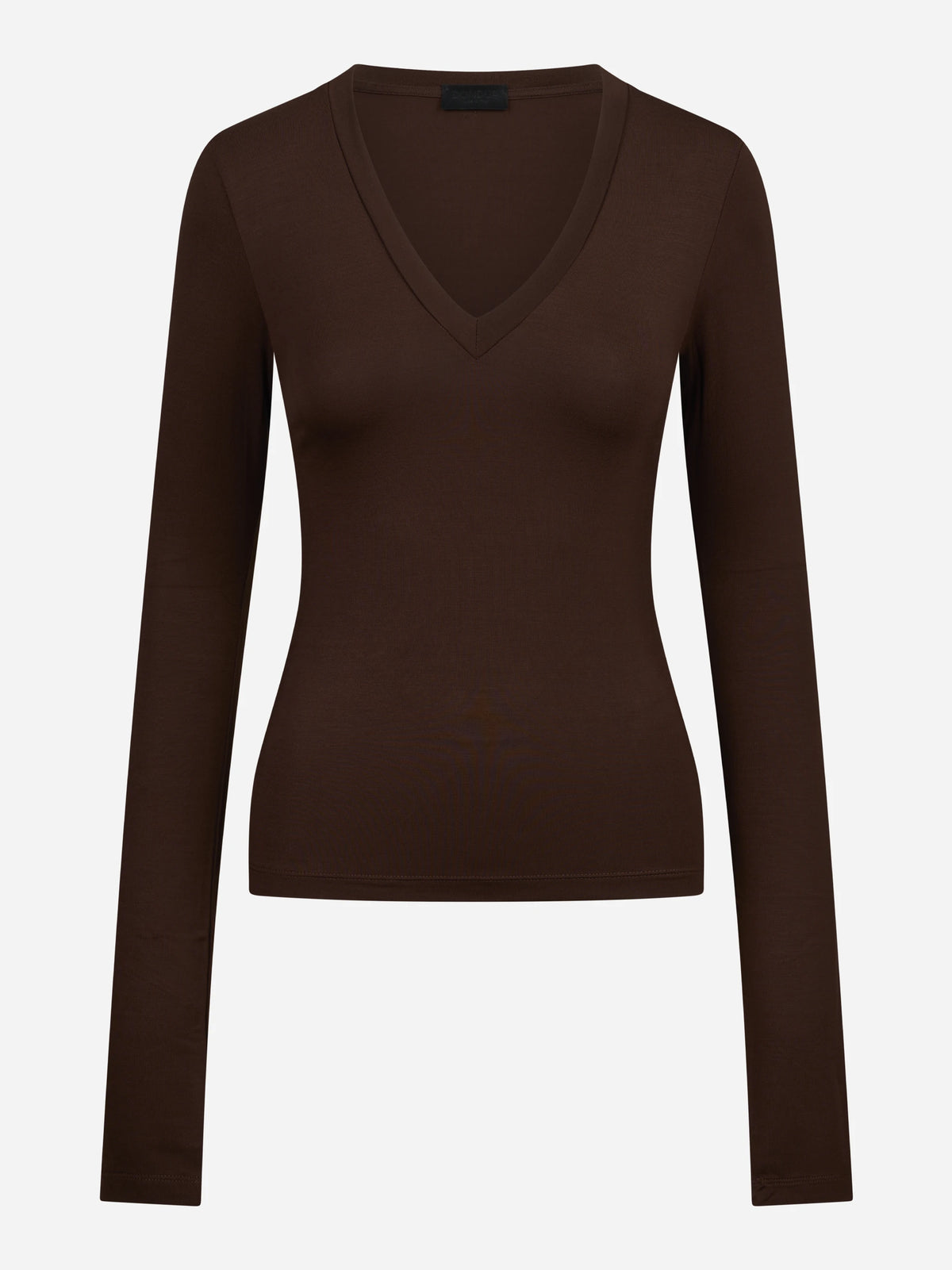 Maglia scollo a V slim-fit marrone DONDUP – immagine 1 di 3