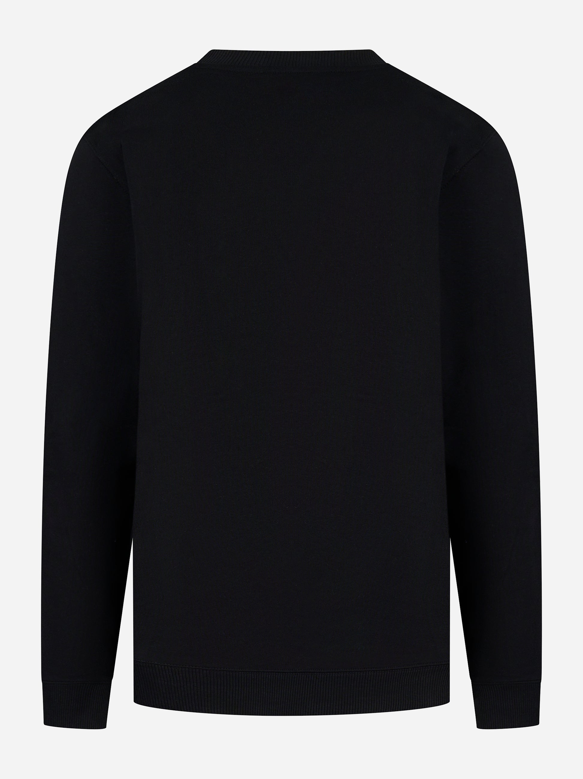 Felpa DONDUP nera in cotone con micro-logo D ricamato - retro