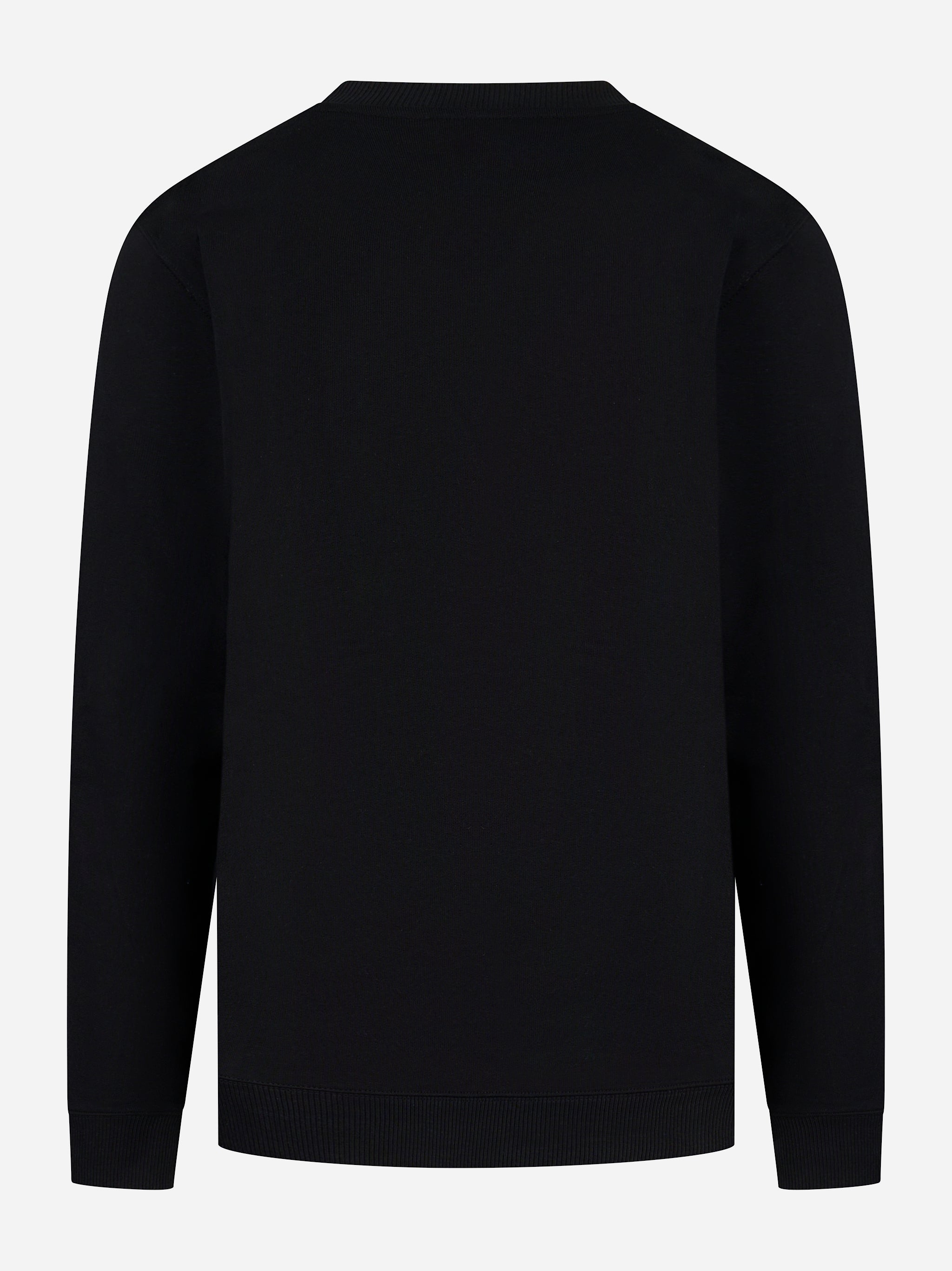 Felpa DONDUP nera in cotone con micro-logo D ricamato - retro