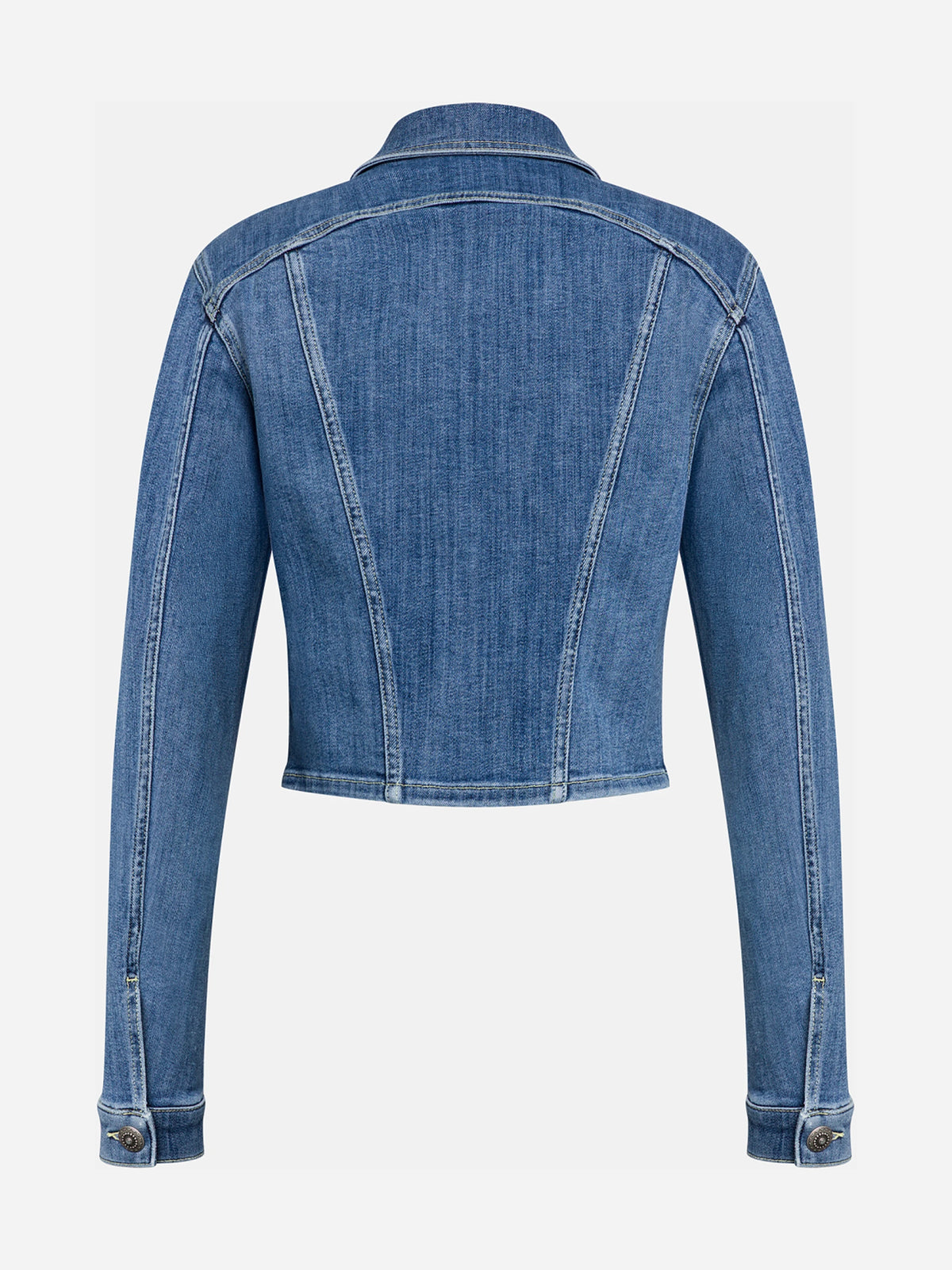 Giacca corta in denim blu - vista posteriore