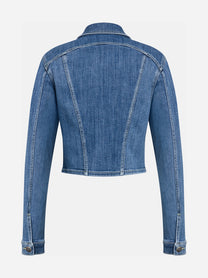 Giacca corta in denim blu - vista posteriore