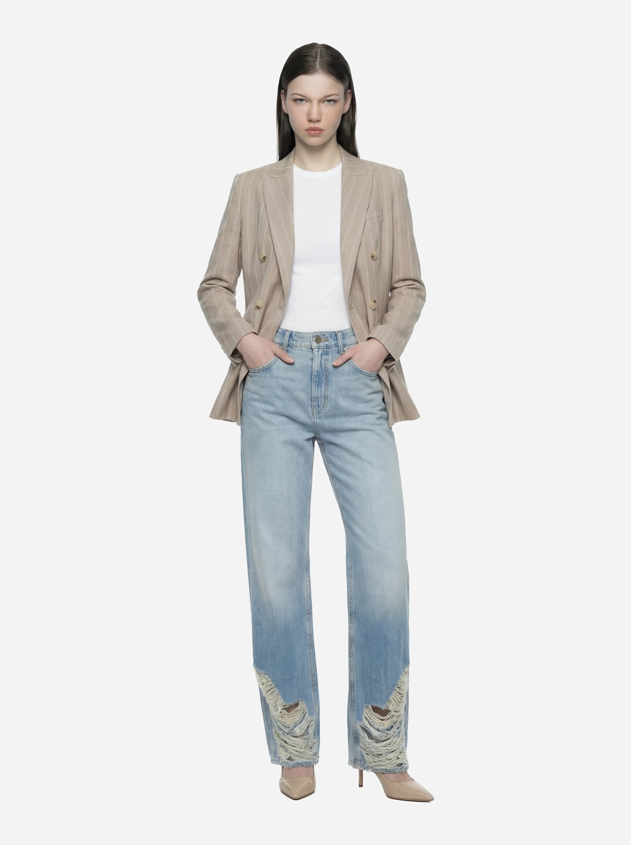 Jeans Jacklyn wide leg in denim fisso