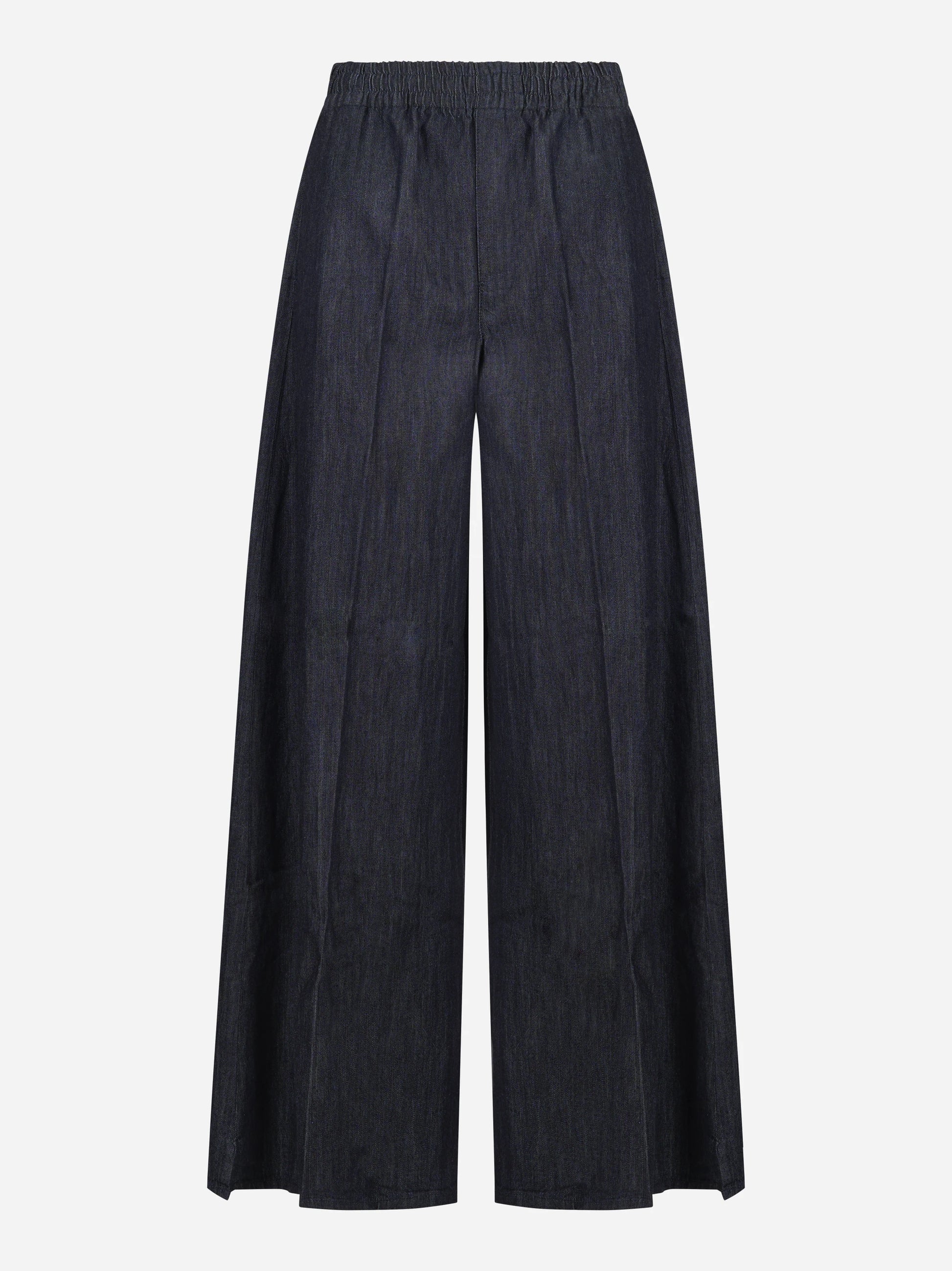 Pantalone wide leg con elastico in vita