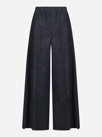 Pantalone wide leg con elastico in vita