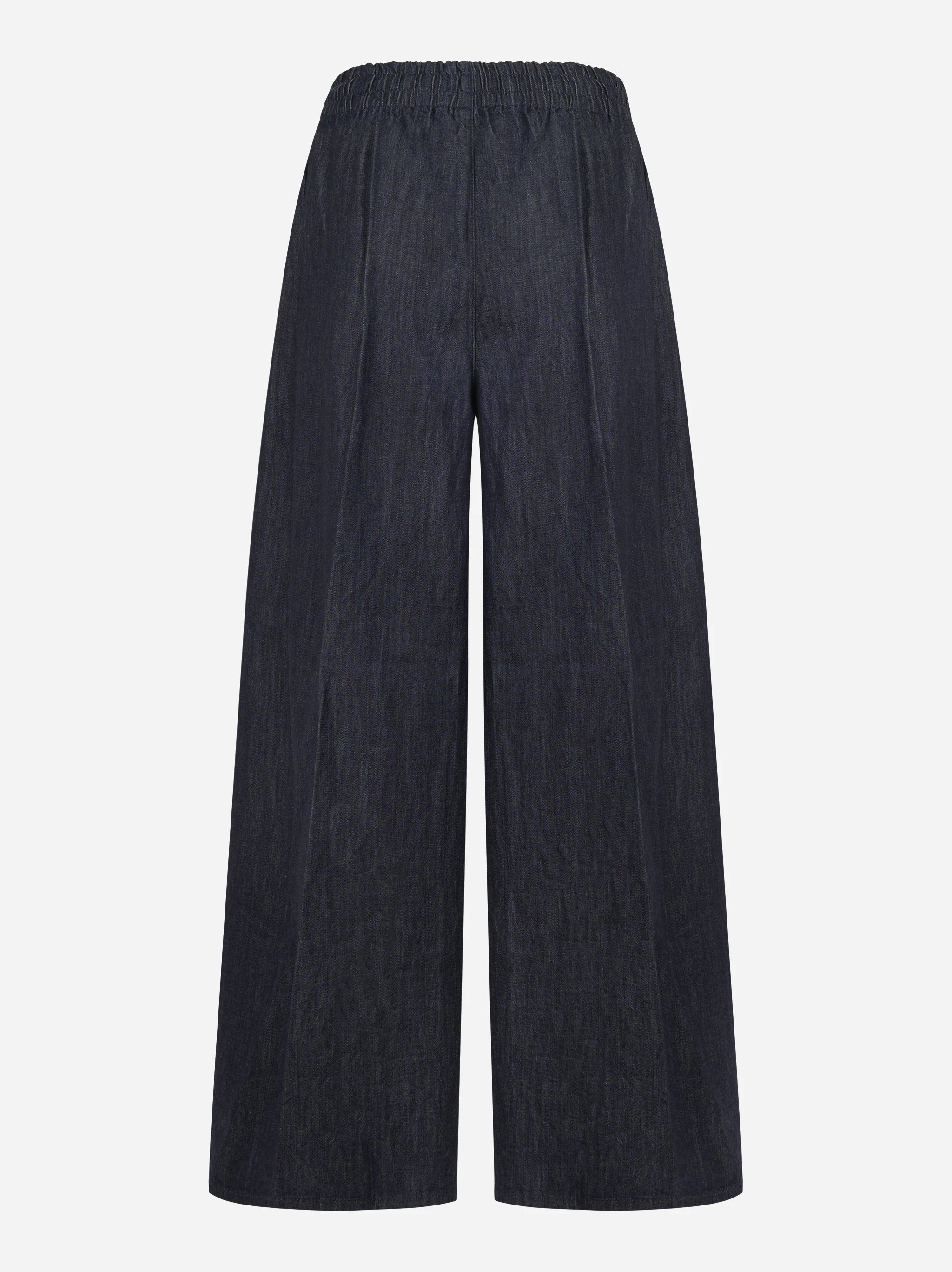 Pantalone wide leg con elastico in vita