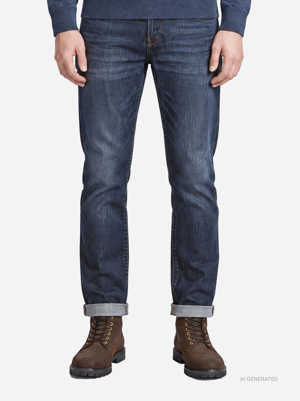 Jeans George slim fit blu - indossato, vista frontale