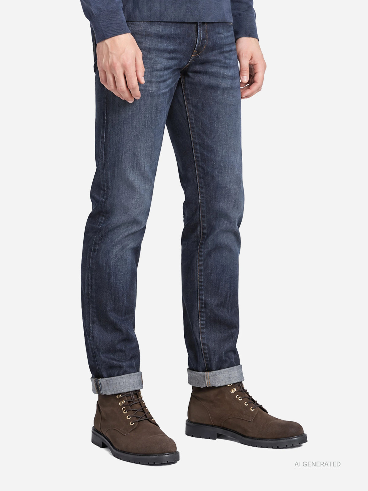 Jeans George slim fit blu - dettaglio indossato