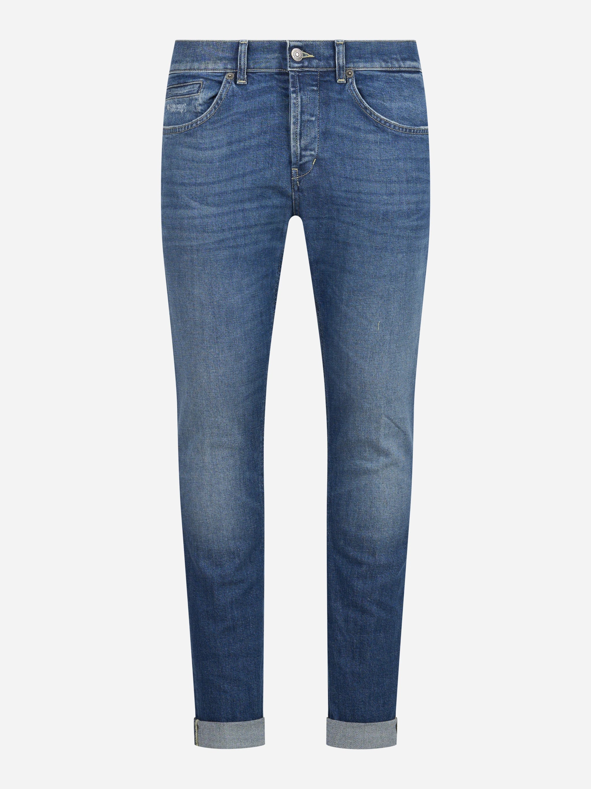 Jeans George slim fit in denim GOTS blu - vista frontale