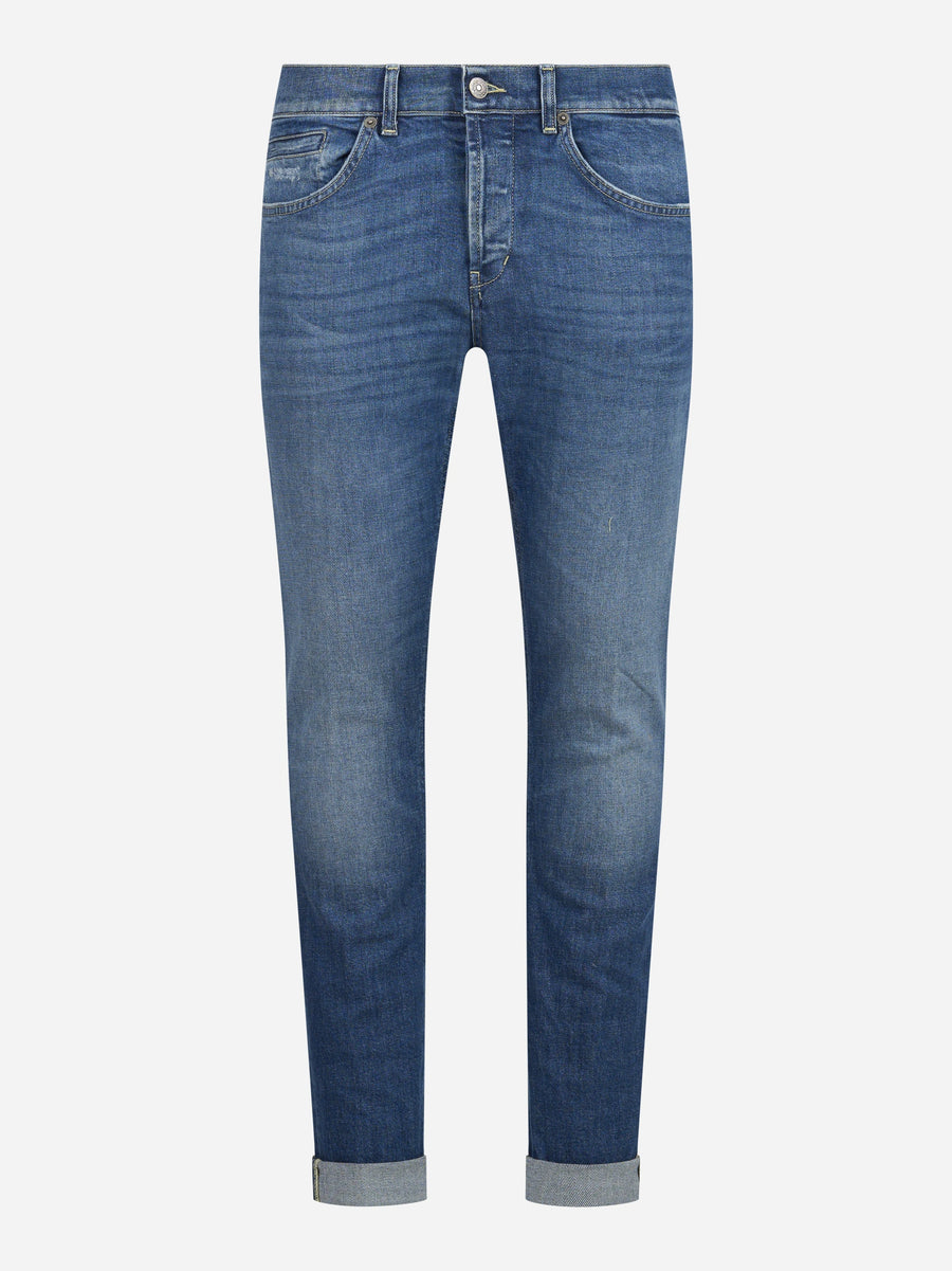 Jeans George slim fit in denim GOTS blu - vista frontale