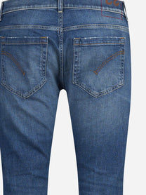 Jeans George slim fit in denim GOTS blu - vista laterale e dettagli