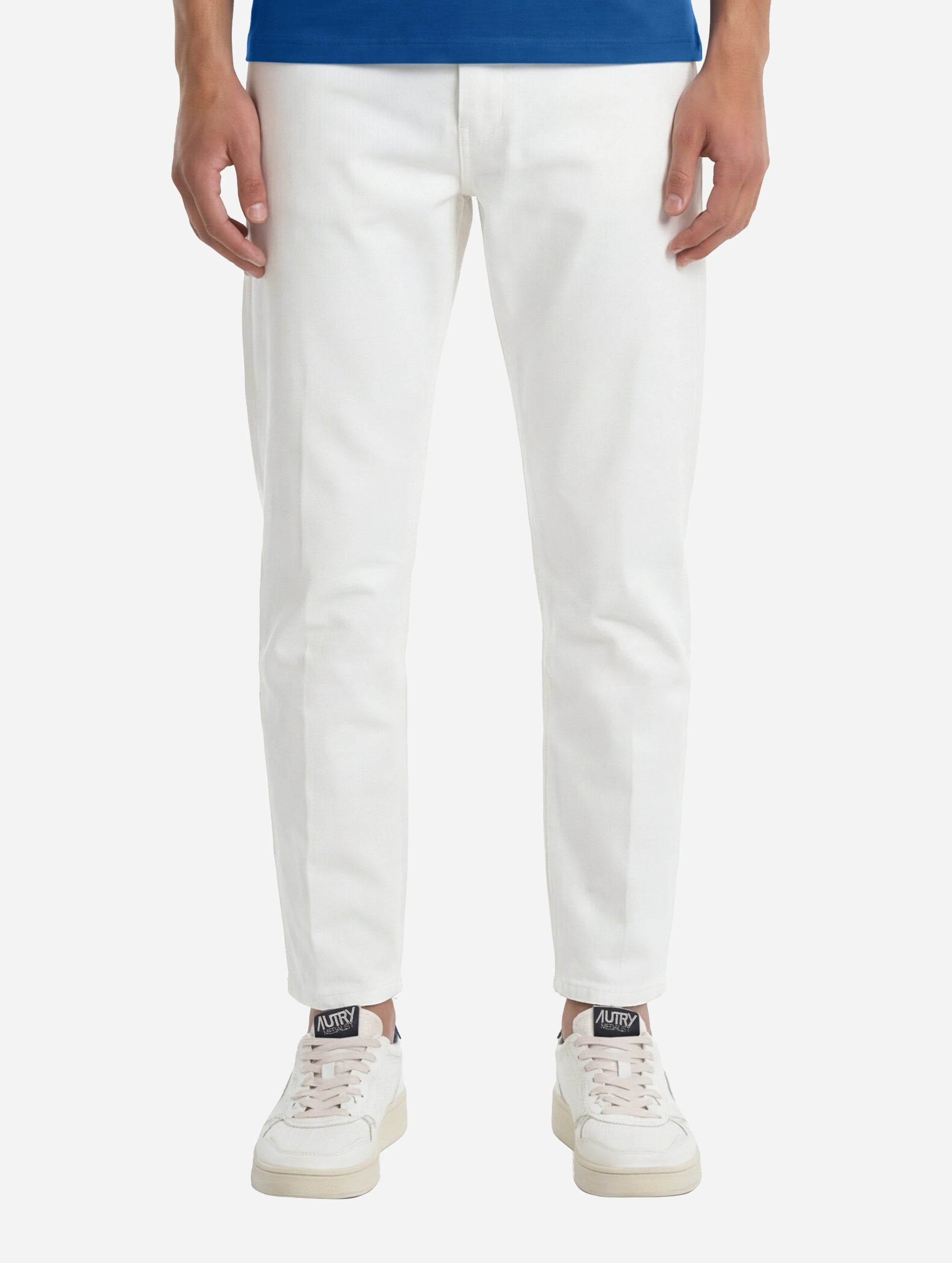 Jeans carrot fit Brighton in denim stretch bianco