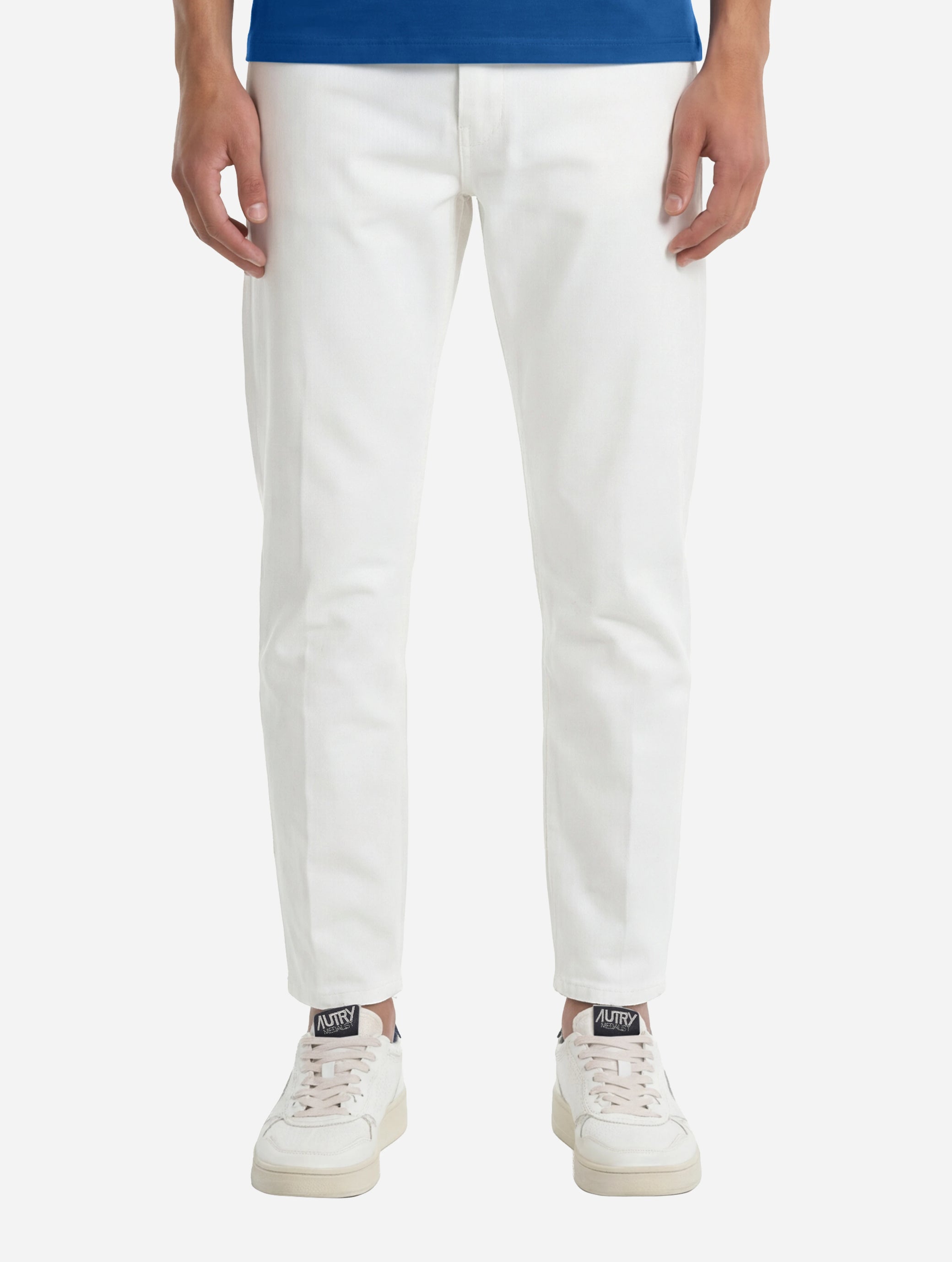 Jeans carrot fit Brighton in denim stretch bianco