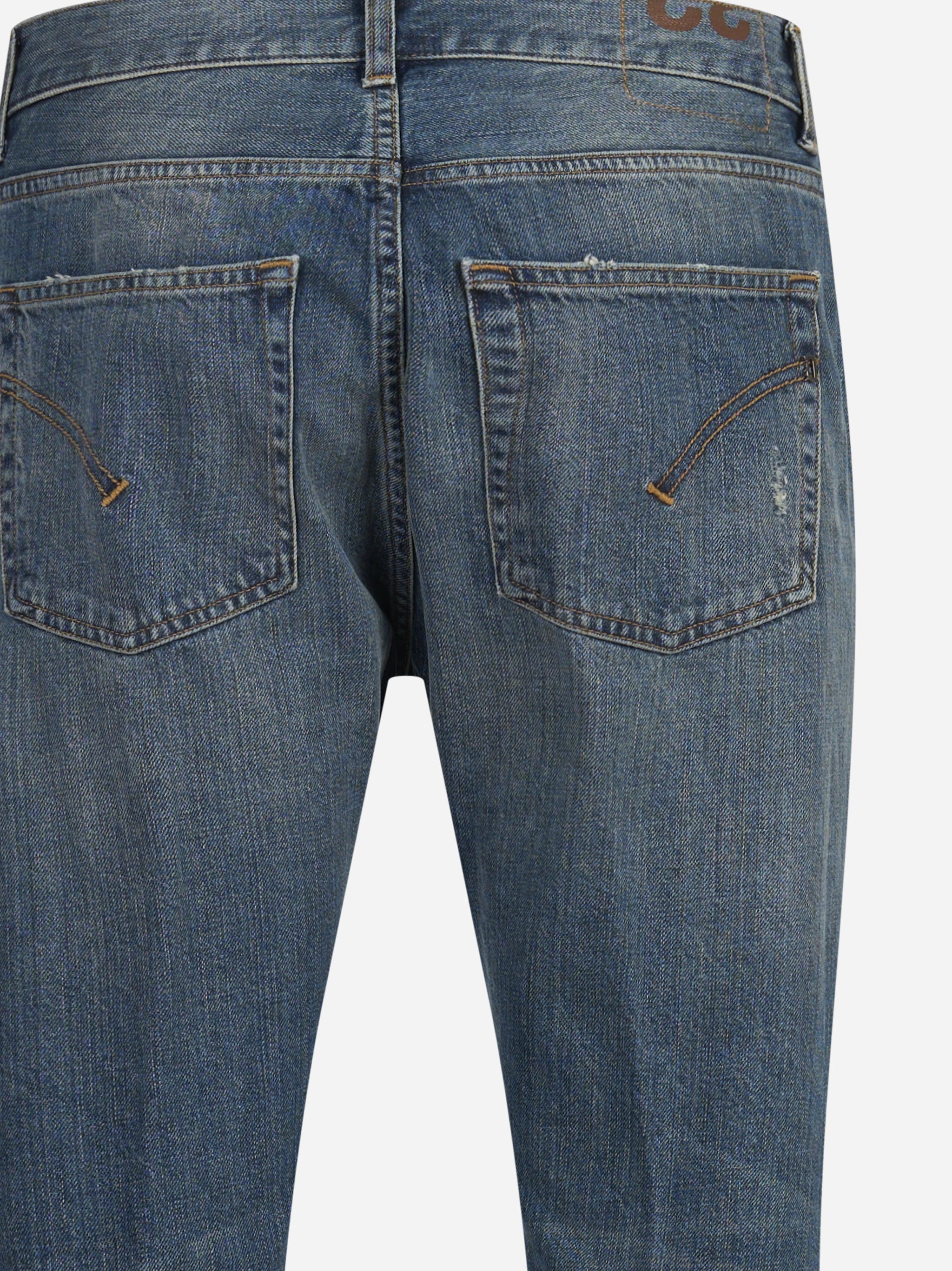 Jeans Dian slim fit blu con abrasioni - vista laterale e dettagli