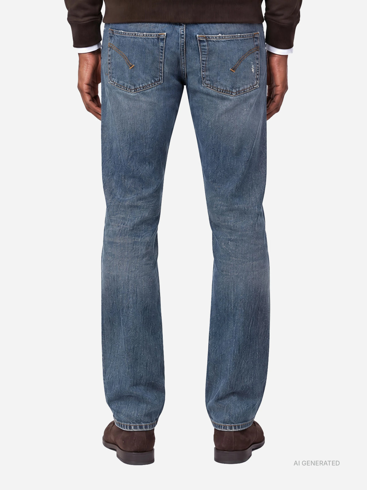 Jeans Dian slim fit blu con abrasioni - indossato, vista posteriore