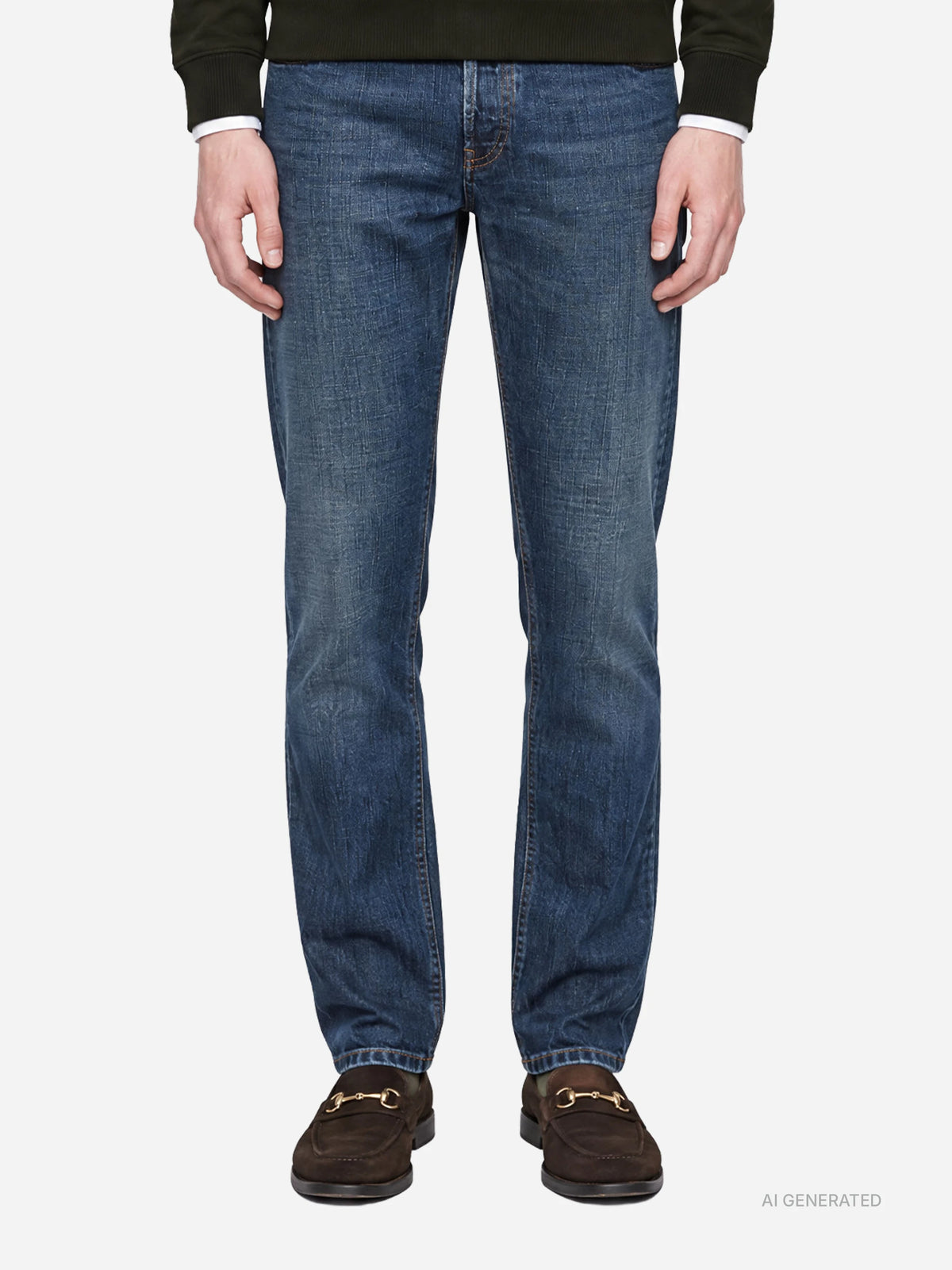 Jeans Dian slim fit blu - indossato, vista frontale