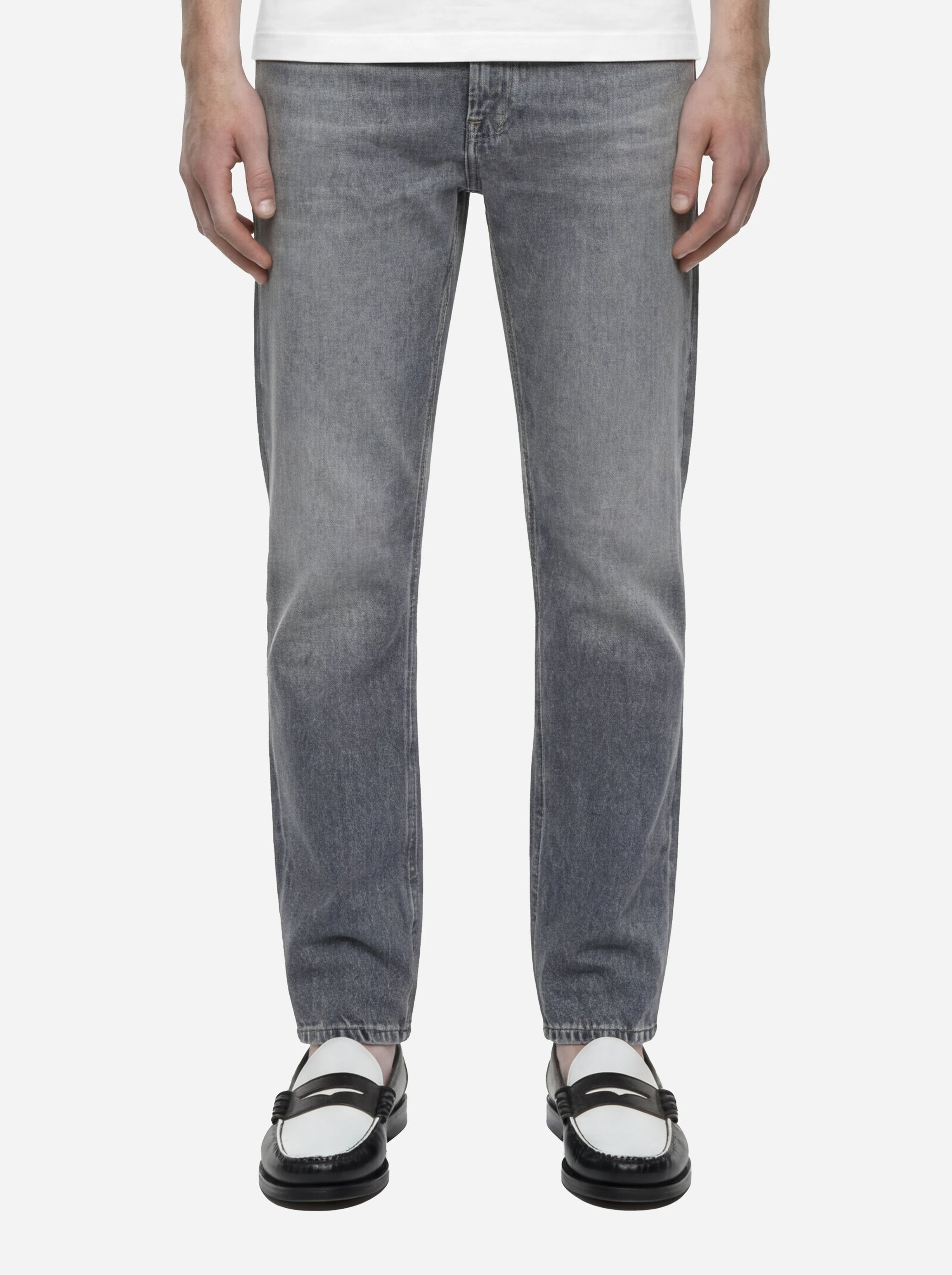 Jeans loose fit Ervin in denim fermo grigio